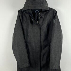 Gotcha Glacier Parka Jacket Size L Gray Long Sleeve Hooded Full Zip Snap Lined